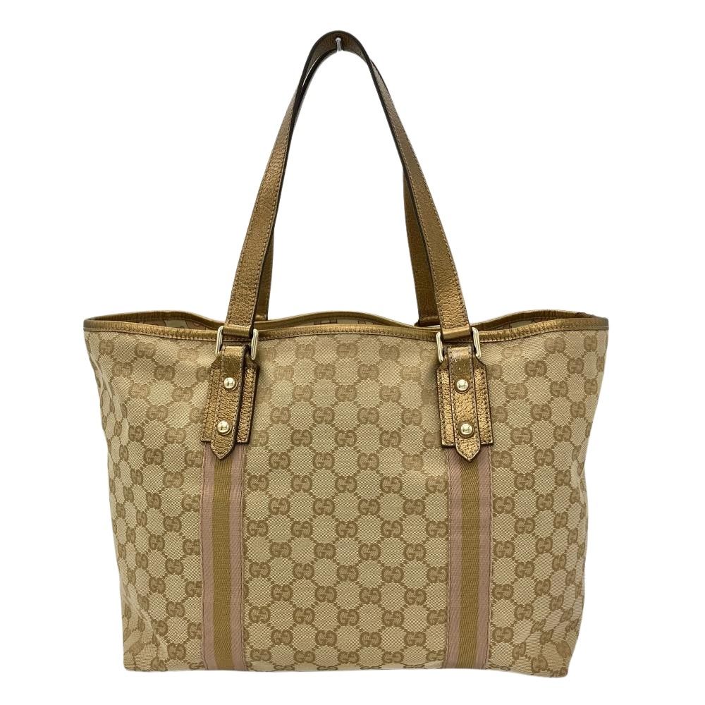 美品✨ グッチ　ボディバック　キャンバス　GGシェリー　金具　ロゴ グッチ GUCCI シェリーライン トートバッグ GGキャンバス 189260