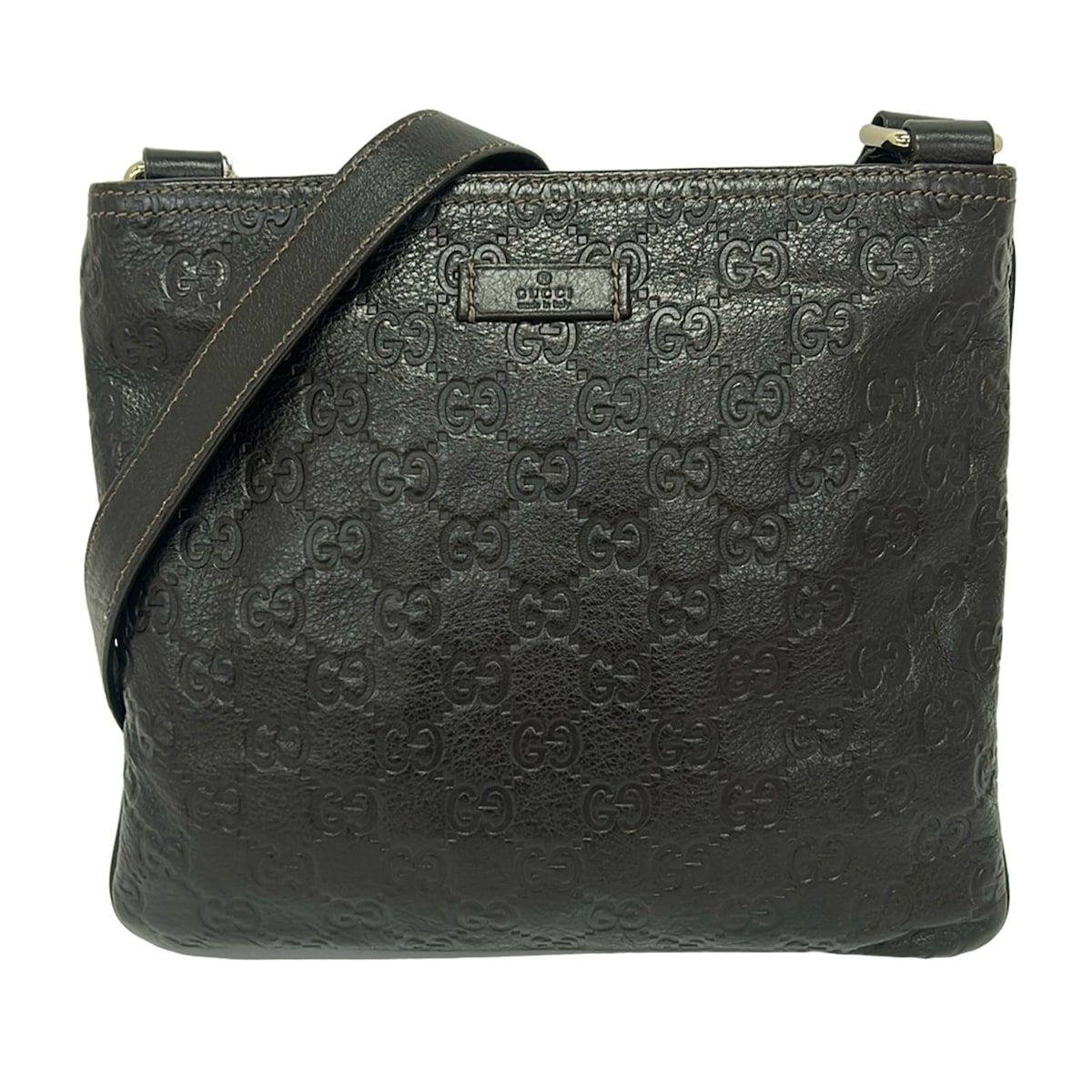 GUCCI(グッチ) ショルダーバッグ シマライン 201538 ダークブラウン レザー