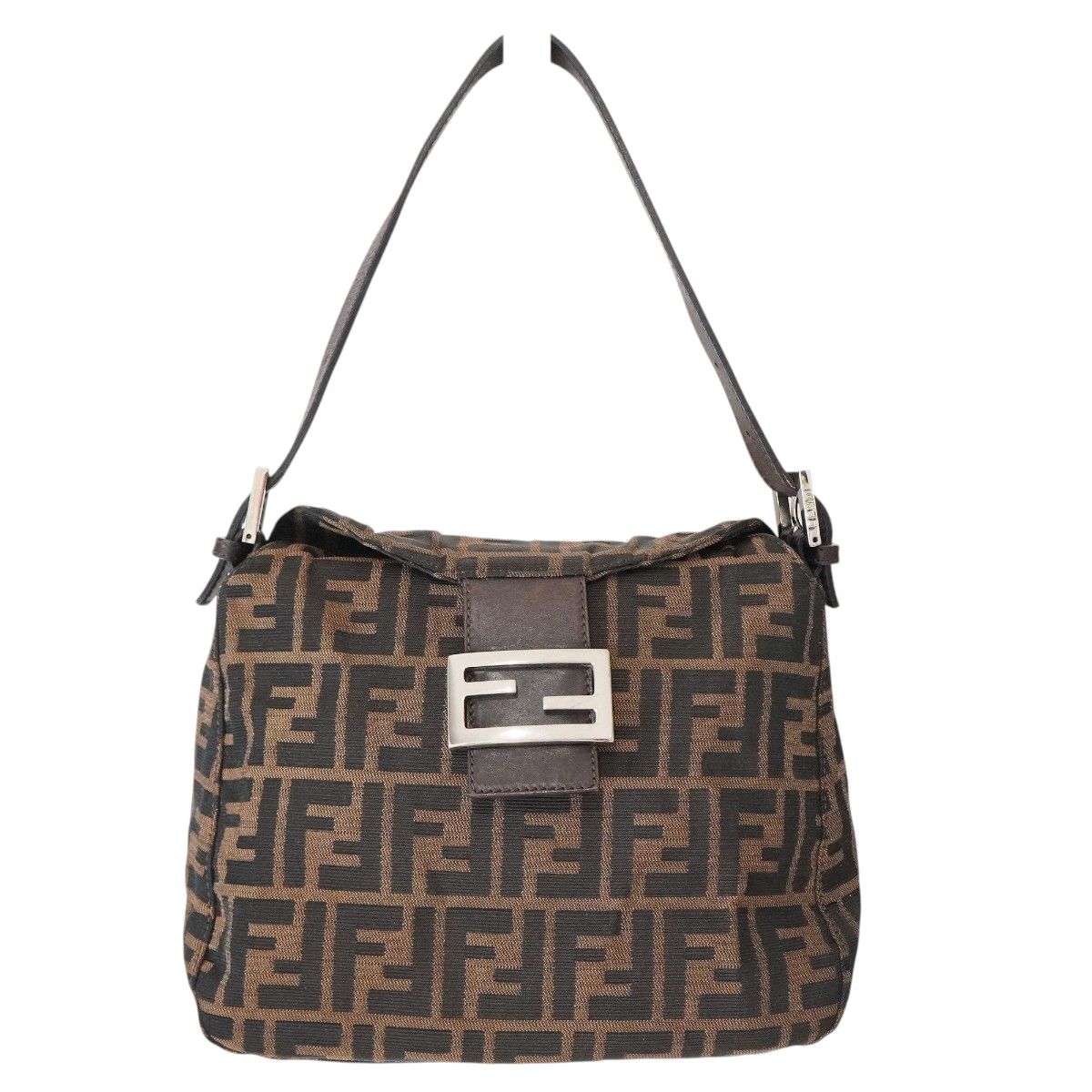 FENDI フェンディ ズッカ マンマバケット キャンバス/レザ― ワンショルダーバッグ ブラウン/カーキ M2606-k172