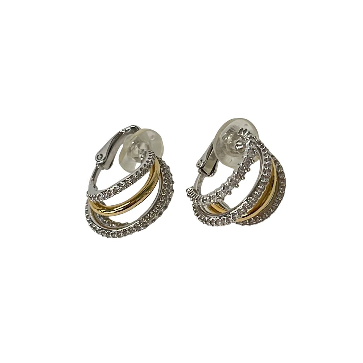 SWAROVSKI(スワロフスキー) イヤリング美品 - シルバー×ゴールド×クリア