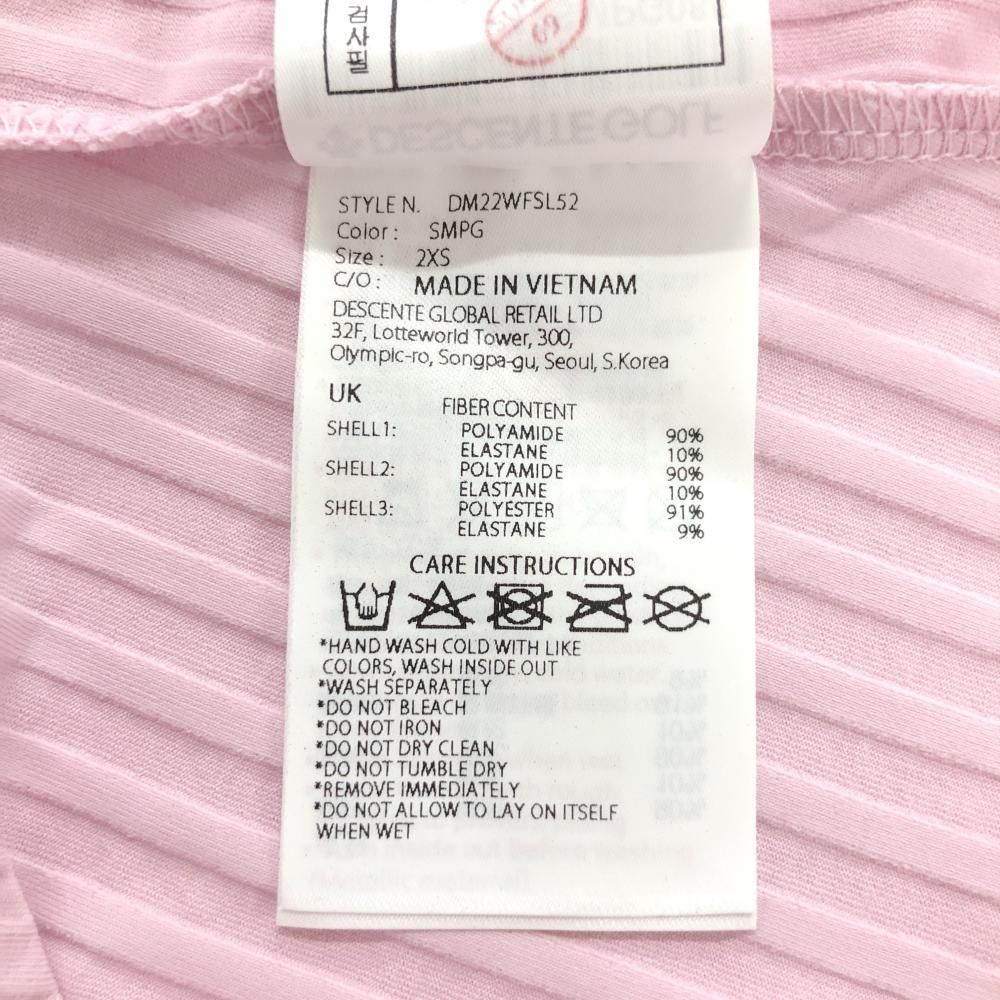 超美品】デサントゴルフ ノースリーブポロシャツ ピンク レディース S