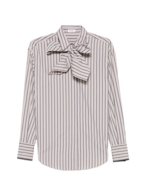 BRUNELLO CUCINELLI ストライプコットンシャツ 送料無料