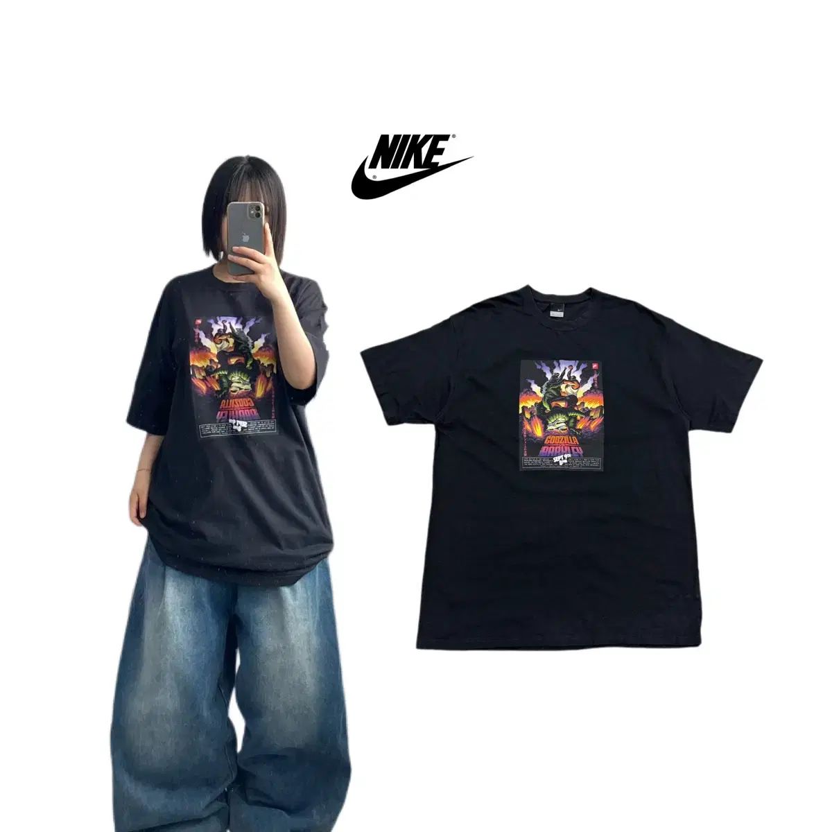 NIKE 00s ゴジラ X ブルックリン バスケットボール ヴィンテージ Tシャツ