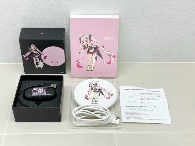 兎鞠まり Zeeny Lights コラボ ワイヤレスイヤホン 充電器【F7189-007