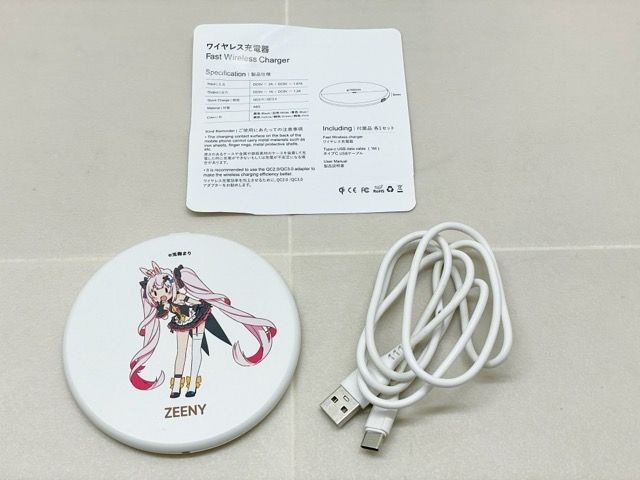 兎鞠まり Zeeny Lights コラボ ワイヤレスイヤホン 充電器【F7189-007