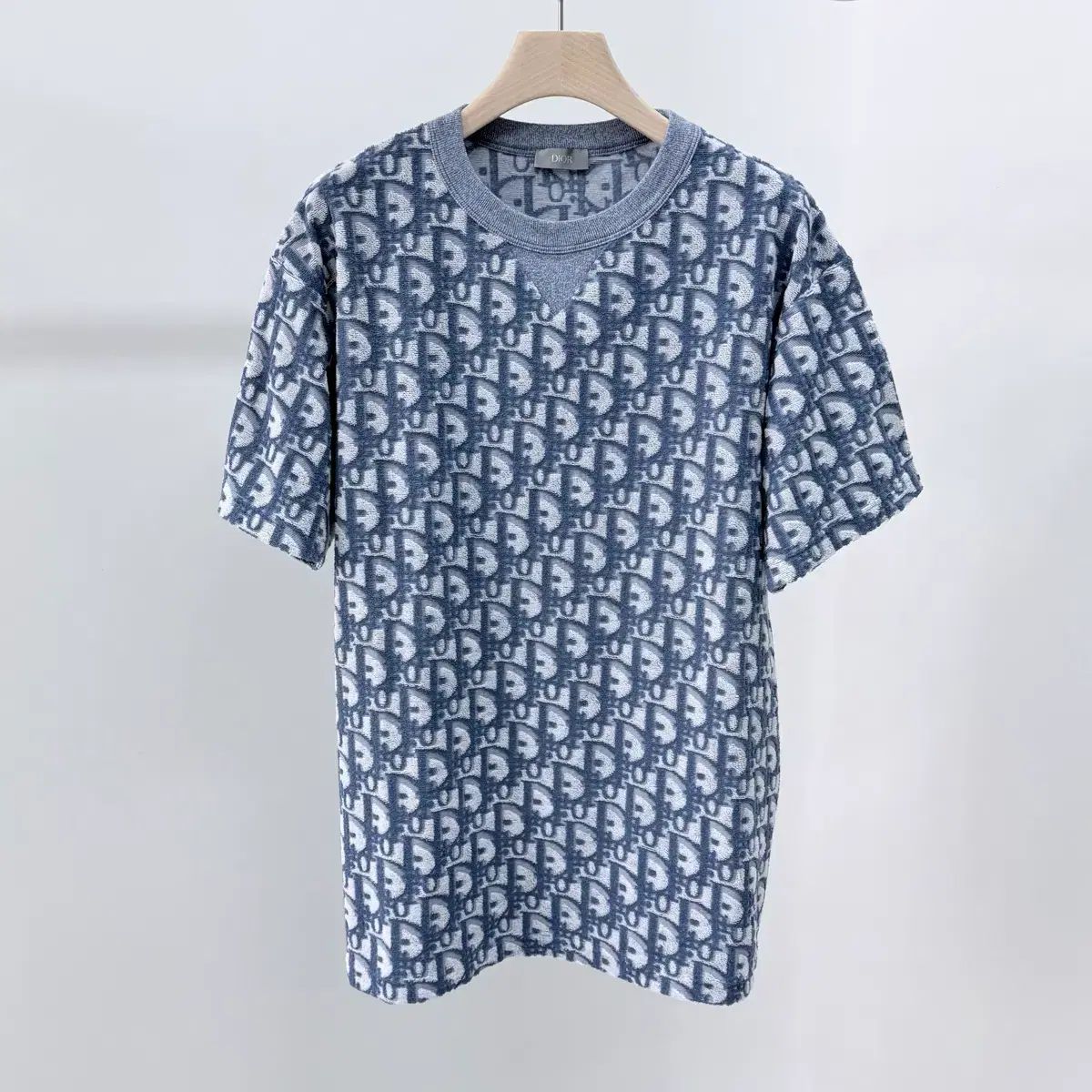 S+級/L ディオール オブリーク コットン 半袖 Tシャツ ブルー