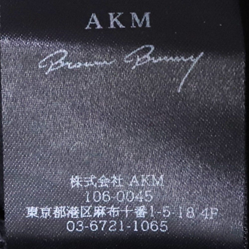 AKM × Brown Bunny黒のVネック長袖カットソー AKM × BROWN BUNNY Vネック 長袖カットソー Sサイズ ブラック XT001