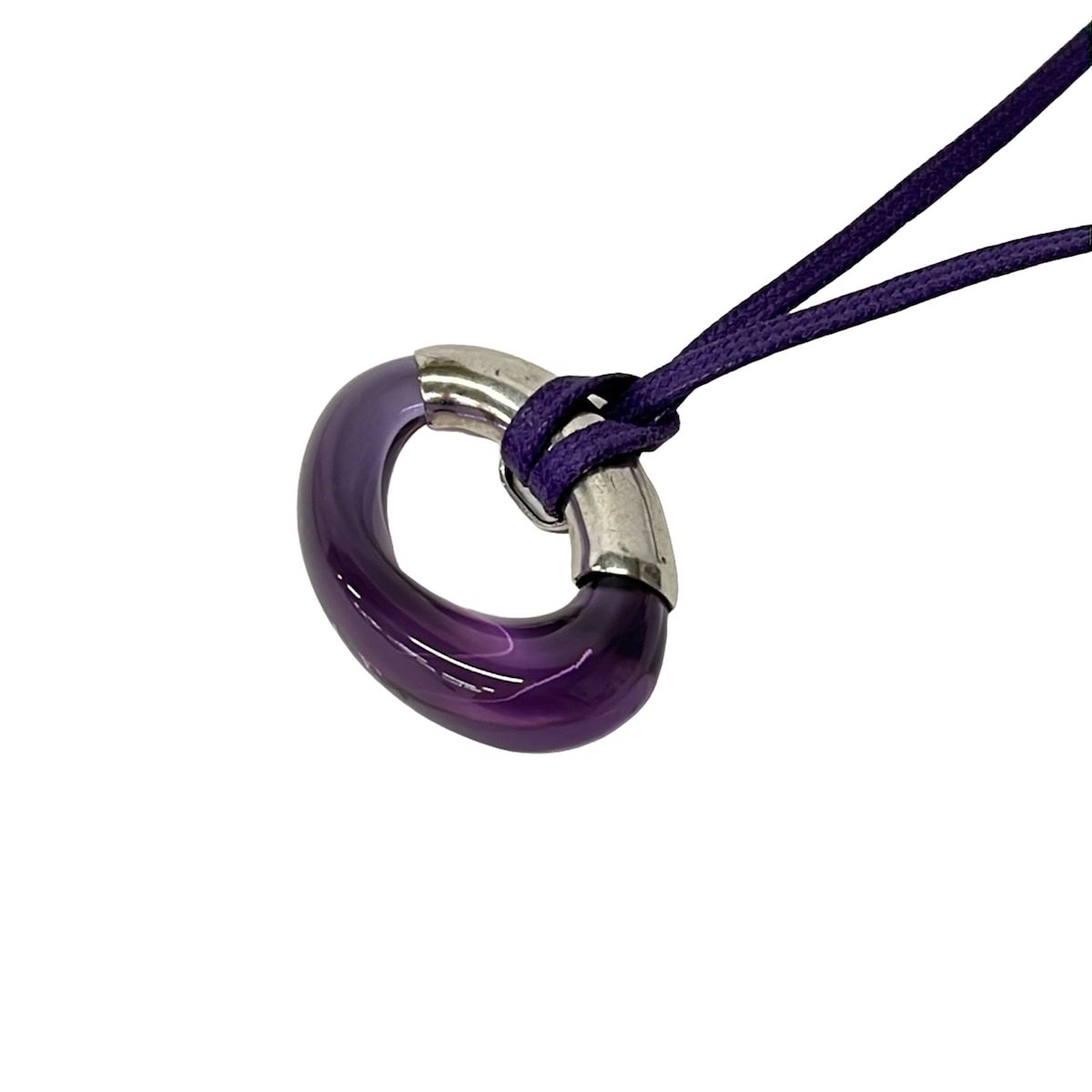 Baccarat(バカラ) ネックレス美品 - パープル×シルバー