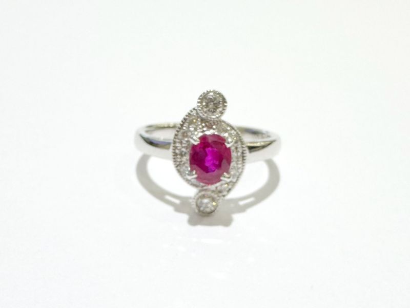JEWELRY　ジュエリー　貴金属･宝石　リング・指輪　PT900プラチナ　ルビーR0.77ct　ダイヤモンドD0.21ct　4.7g　12号 【中古】【432】