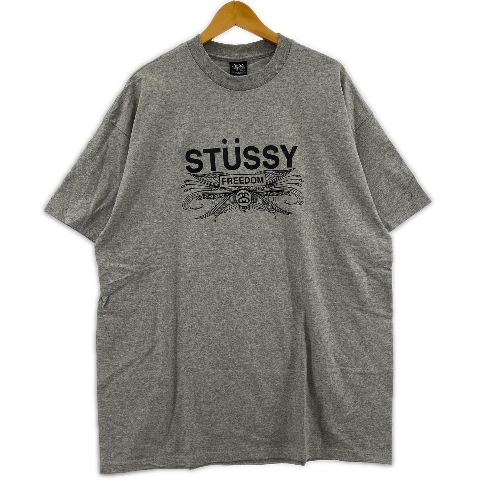 STUSSY　FREEDOM Tシャツ　グレー　XL