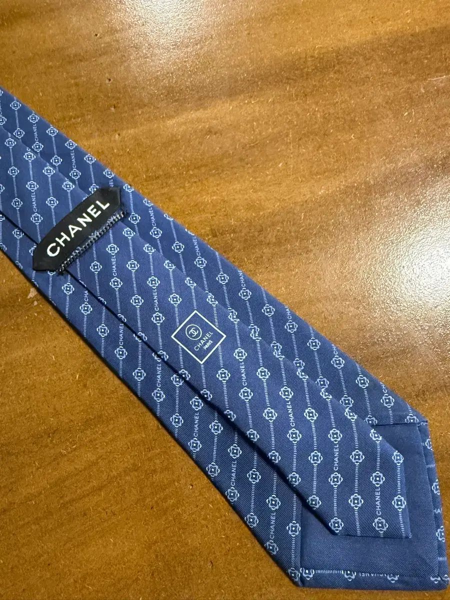 シャネル CHANEL カメリア シルク ネック タイ ブルー