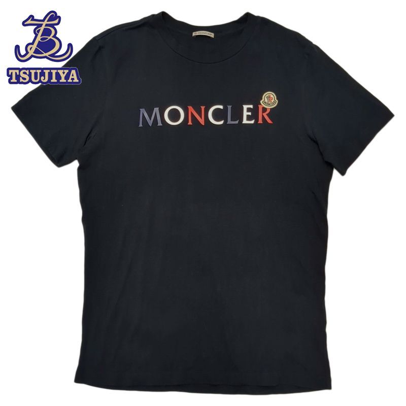中古A MONCLER モンクレール ロゴTシャツ ダークネイビー メンズ #S 辻屋質店A4072