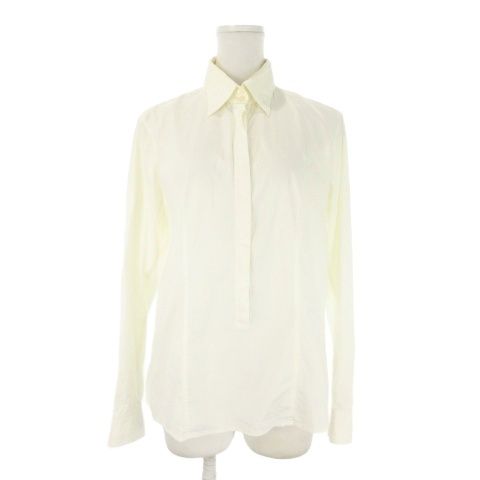 バーバリー ロンドン BURBERRY LONDON シャツ ブラウス プルオーバー 40 白 アイボリー 無地 レギュラーカラー 長袖 /CK33 ■GY99