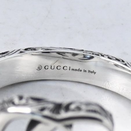 研磨済】GUCCI マーモント ダブルG キー リング 14号 アラベスク