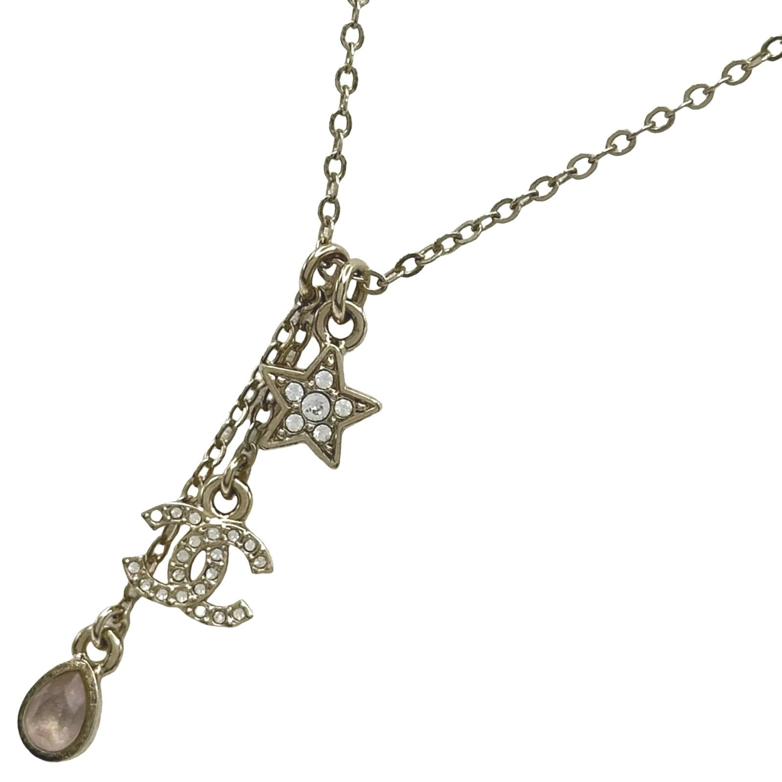 シャネル CHANEL ココマークスターモチーフネックレス シャンパンゴールド メタル/ラインストーン　 アクセサリー