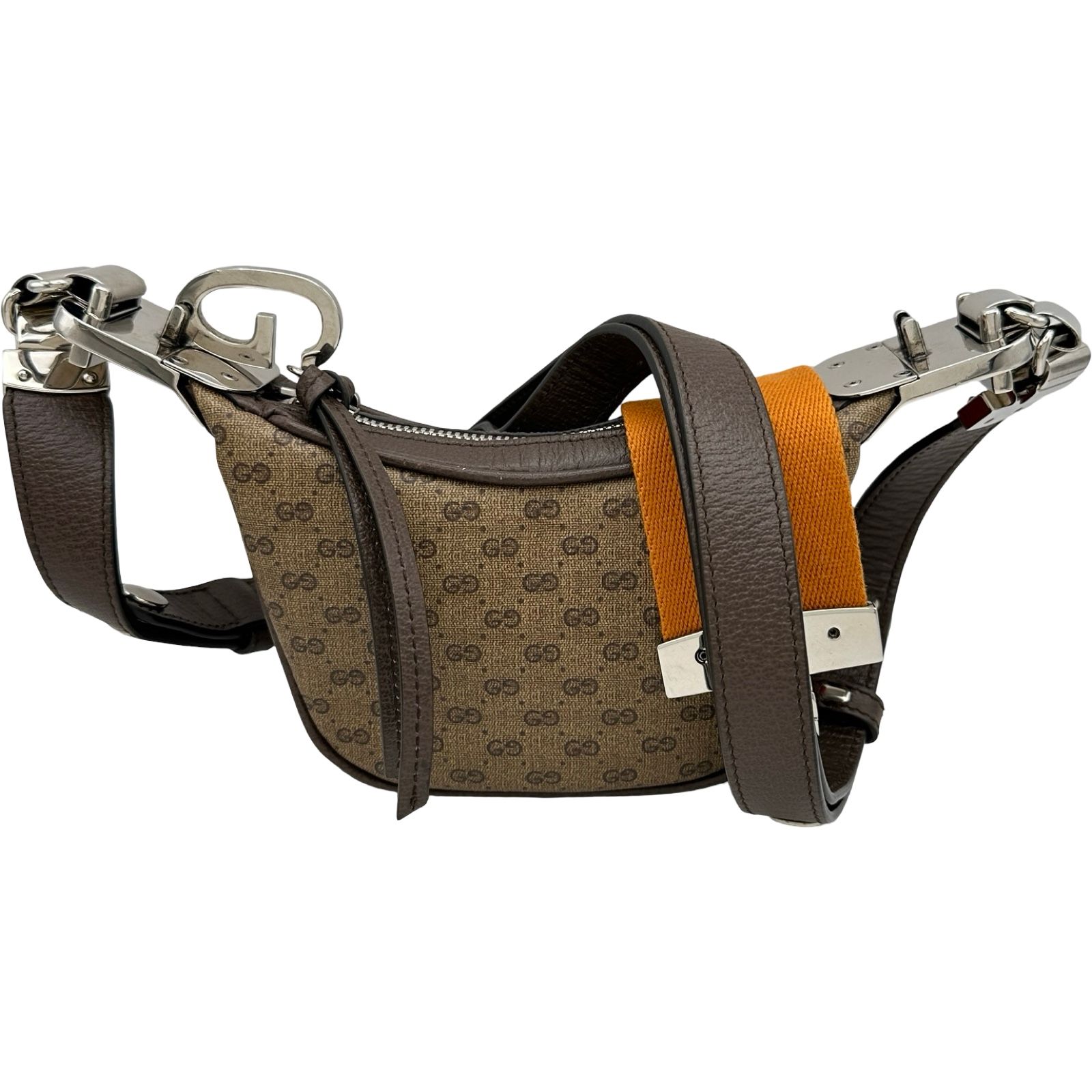 グッチ GUCCI マイクロGGミニポーチ 718512 ブラウン マイクロGGキャンバス レディース ショルダーバッグ