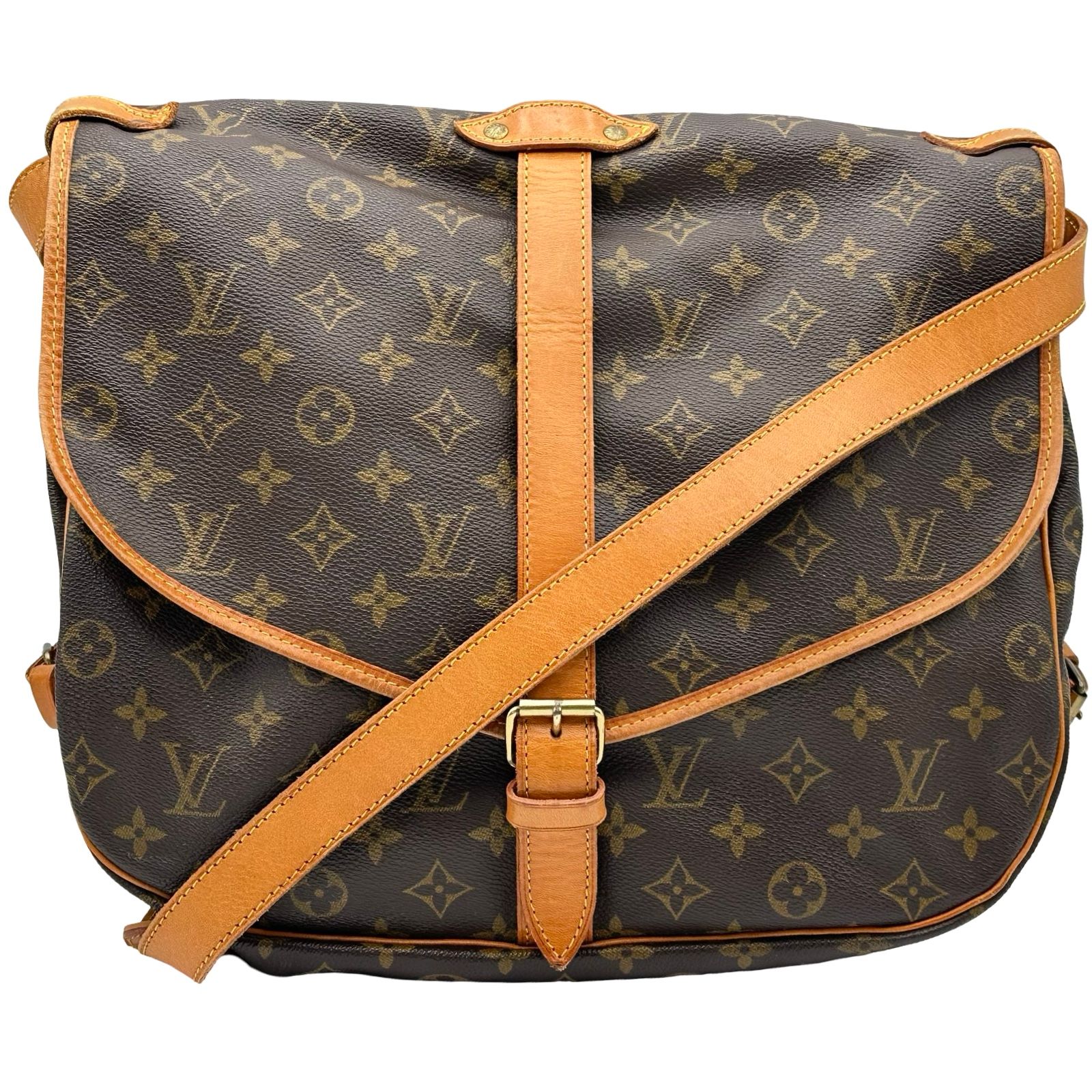 ルイ・ヴィトン LOUIS VUITTON ソミュール 35 M42254 ブラウン モノグラム レディース ショルダーバッグ