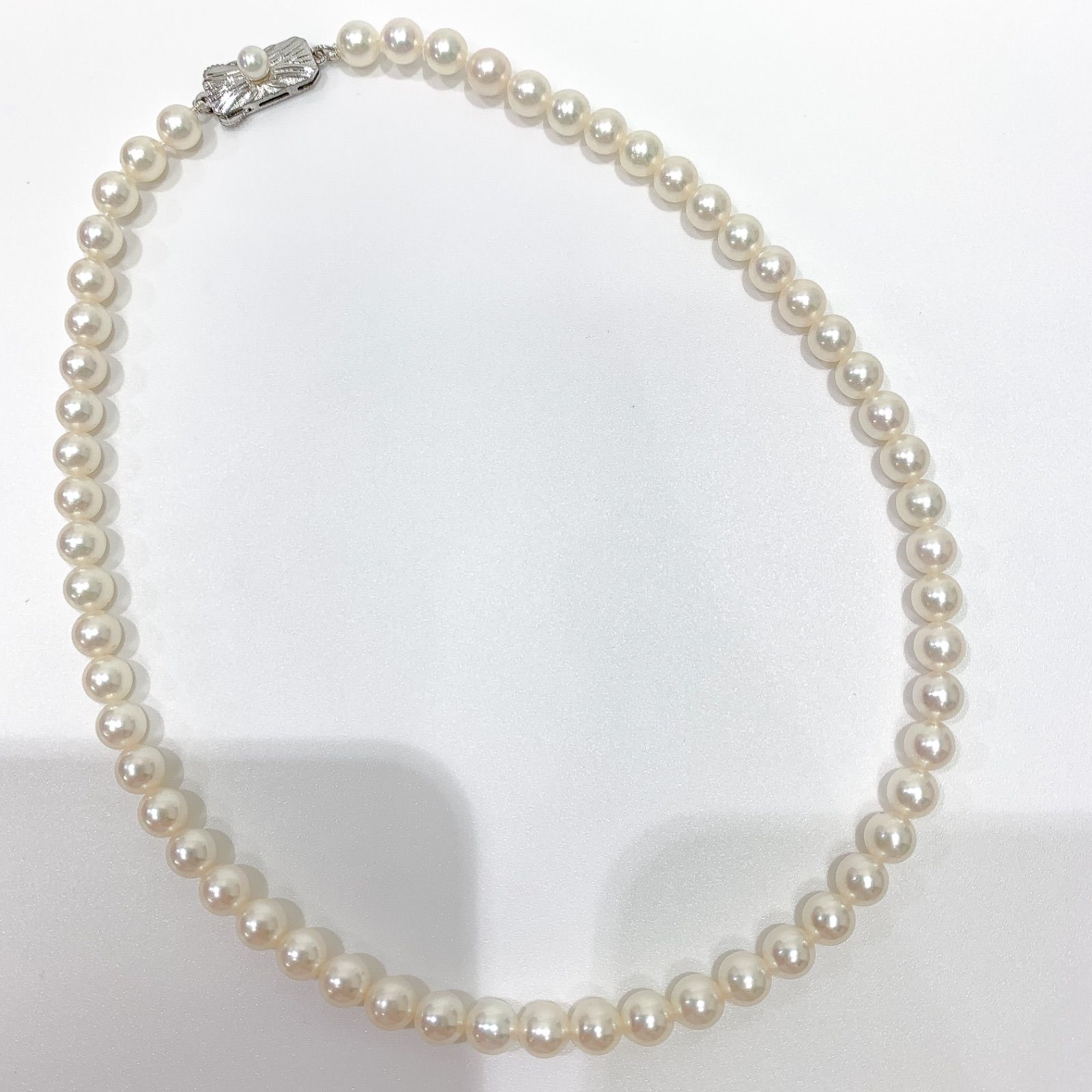 【中古】ミキモト MIKIMOTO アコヤ真珠6mm-6.5mm パール　ネックレス　SILVER