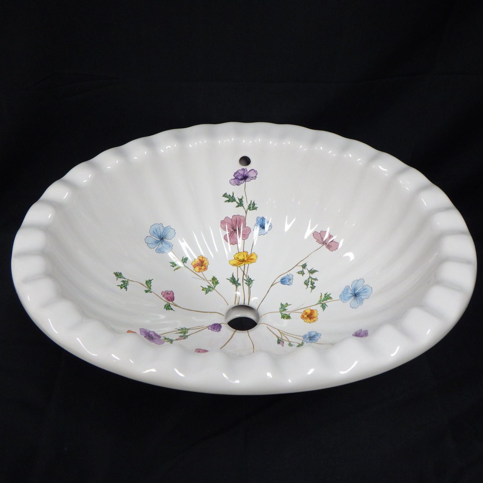 INAX 洗面台 洗面器 オールドアメリカシリーズ L-PD-35335/W-D5 decor anemone 現状品 同梱不可