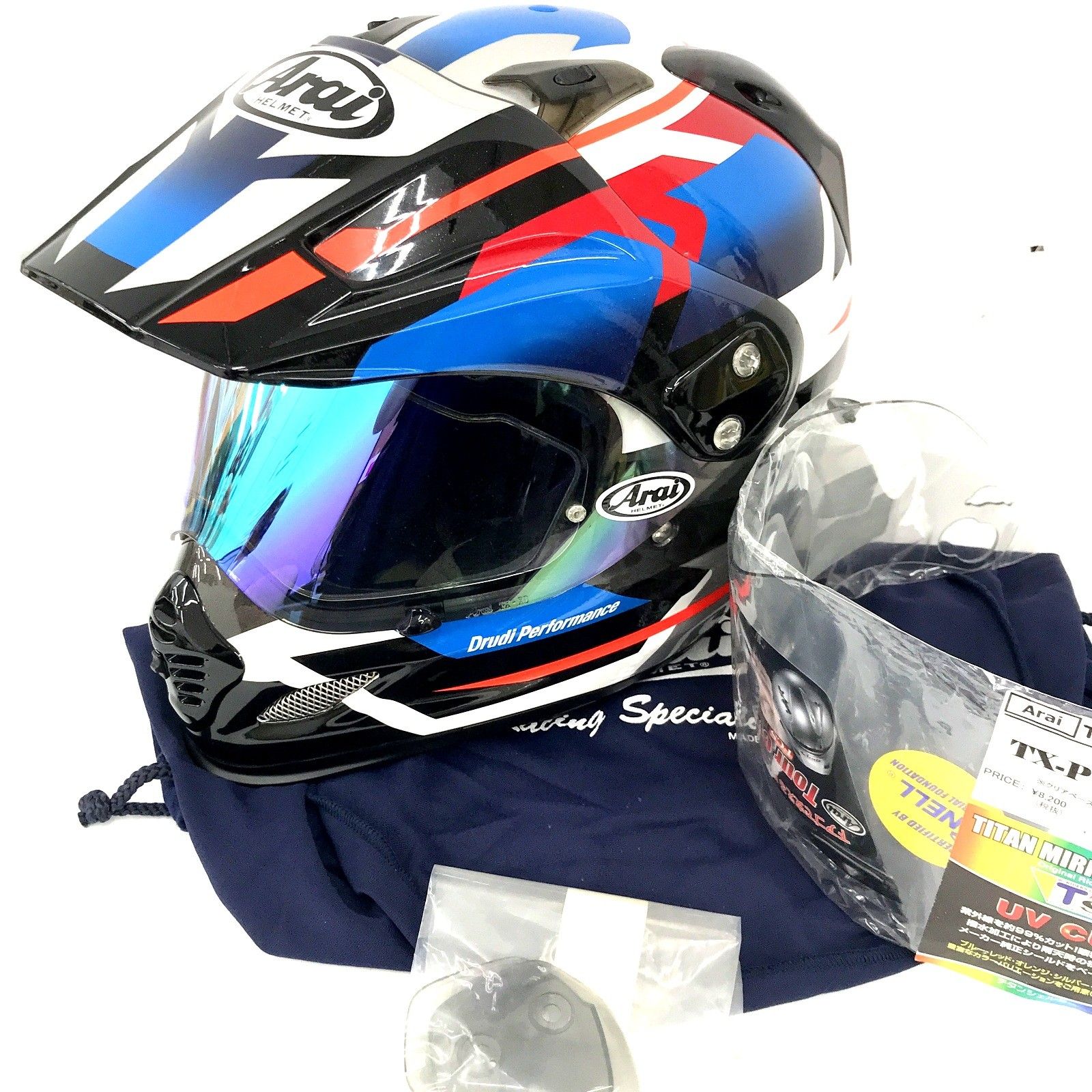 Arai アライ TOUR CROSS DEPARTURE Lサイズ オフロード ヘルメット ミラーシールド装着 クリアシールド付属 バイク用品 ★TA926