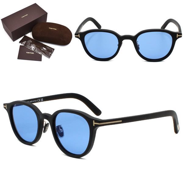 トムフォード サングラス TOM FORD FT0977-D/S 02V 48 TF0977 サングラス EYEWEAR アジアンフィット マットブラック ブルー メンズ レディース ユニセックス