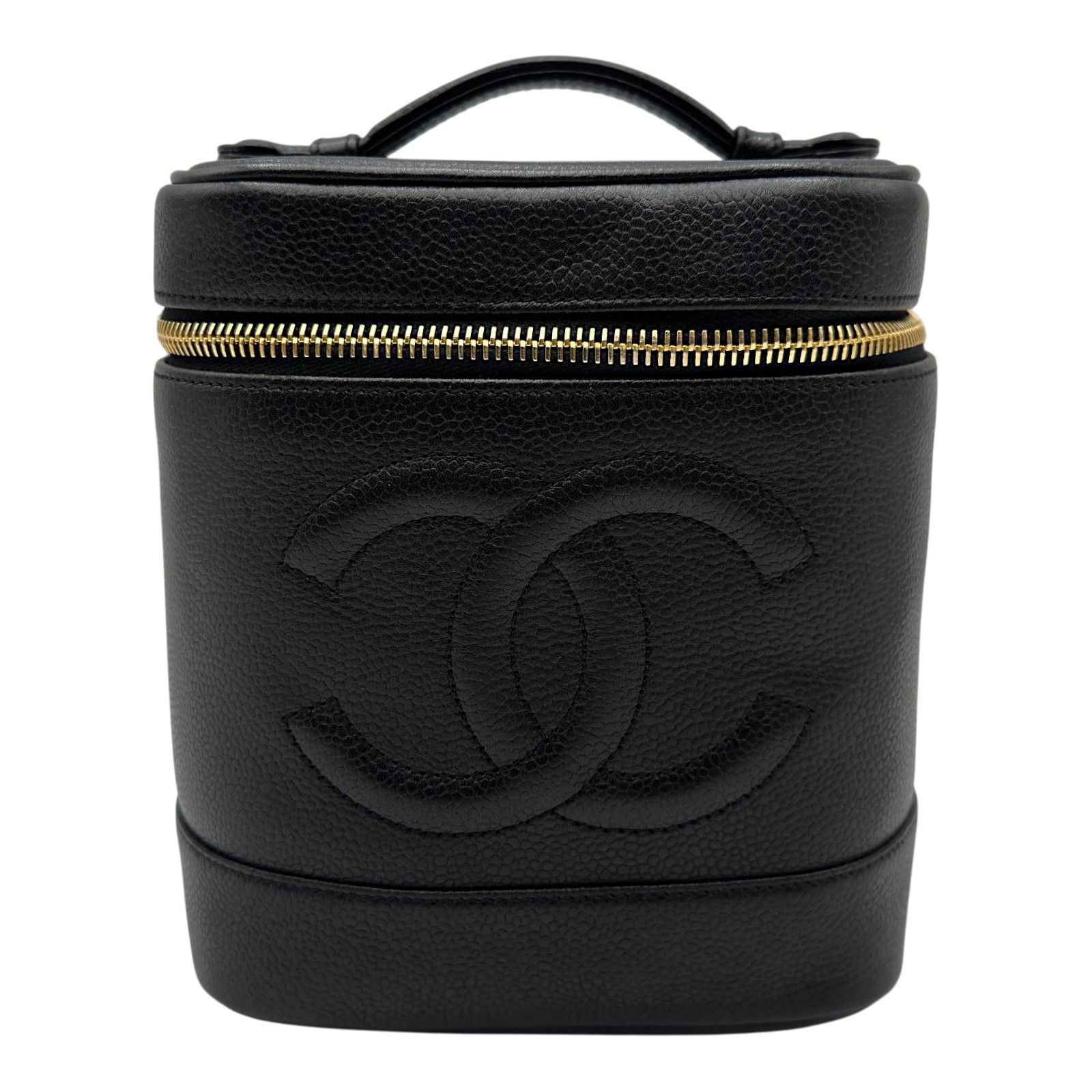 シャネル CHANEL ココマーク バニティバッグ A01998 4番台 ブラック ゴールド金具 レディース ハンドバッグ