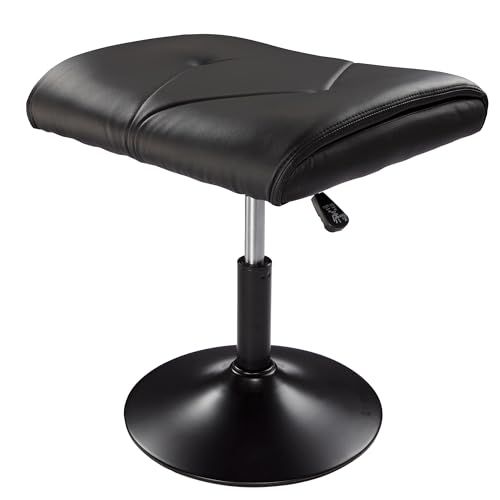 ★新品★VECELO オットマン 足置き台 フットレスト スツール 幅48×奥行46×高さ41-53cm 固定脚 PUレザー クッション厚み9.5cm 360°座面回転 高さ調整可能 シンプル ブラック 02aa4782 ★新品★VECELO オットマン 足置き台 フットレスト スツール 幅48×奥行46×高さ41-53cm 固定脚 PUレザー クッション厚み9.5cm 360°座面回転 高さ調整可能 シンプル ブラック 02aa4782