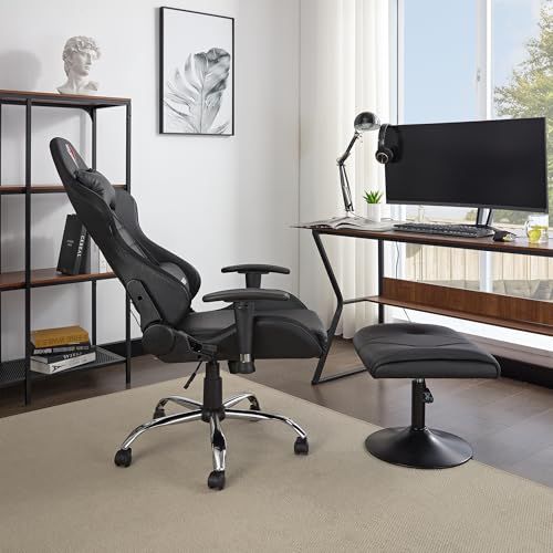 ★新品★VECELO オットマン 足置き台 フットレスト スツール 幅48×奥行46×高さ41-53cm 固定脚 PUレザー クッション厚み9.5cm 360°座面回転 高さ調整可能 シンプル ブラック 02aa4782 ★新品★VECELO オットマン 足置き台 フットレスト スツール 幅48×奥行46×高さ41-53cm 固定脚 PUレザー クッション厚み9.5cm 360°座面回転 高さ調整可能 シンプル ブラック 02aa4782