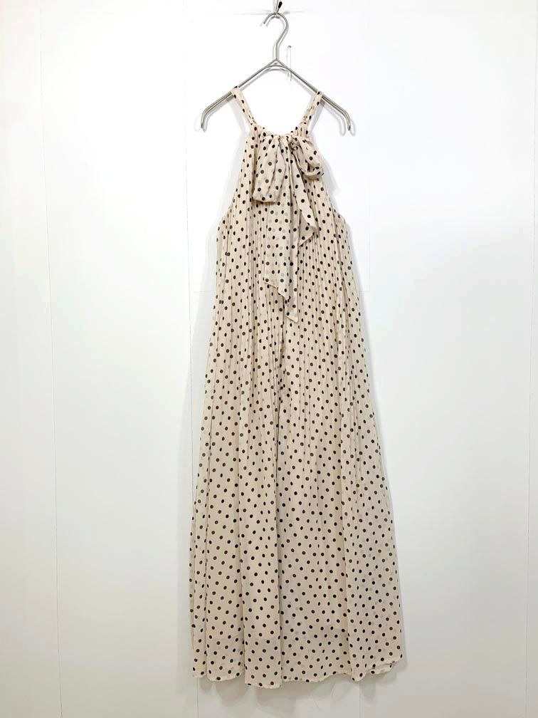Estella.K エステラケー Agnes Pleated Long Dress ネックチェーン