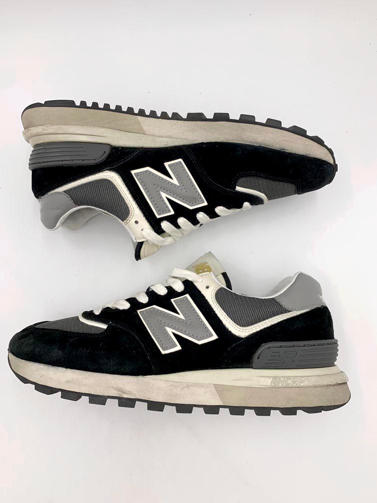 New Balance ニューバランス U574LGG1 Nロゴ ローカット スニーカー size27cm/黒 ■■◎メンズ