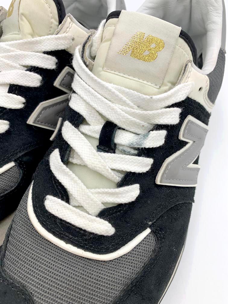 New Balance ニューバランス U574LGG1 Nロゴ ローカット スニーカー size27cm/黒 ■■◎メンズ