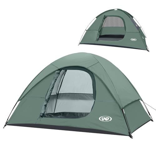 UNP テント 2人用 キャンプ ソロテント 1-2人用 携帯超軽量 コンパクト ドーム型 組み立て式 簡単設営 通気 防風 撥水 ピクニック お花見/防災/登山/釣り対応 4シーズン 収納袋付★m 526d4f3c