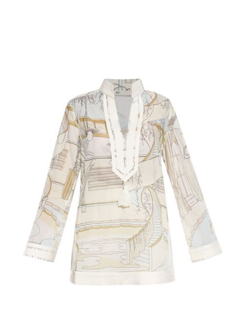 TORY BURCH プリントコットンチュニックドレス 送料無料