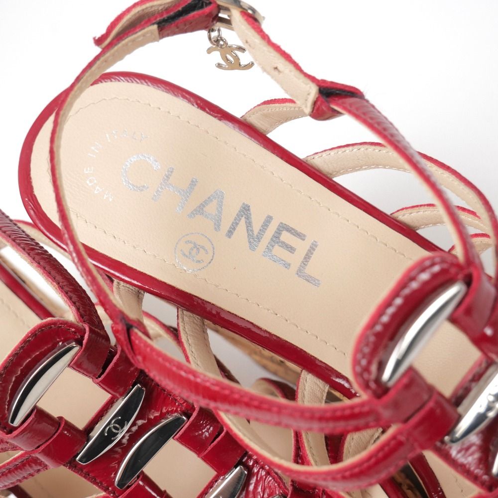 CHANEL パテントレザー ストラップシューズ CHANEL シャネル サンダル CCロゴ ココマーク パテントレザー