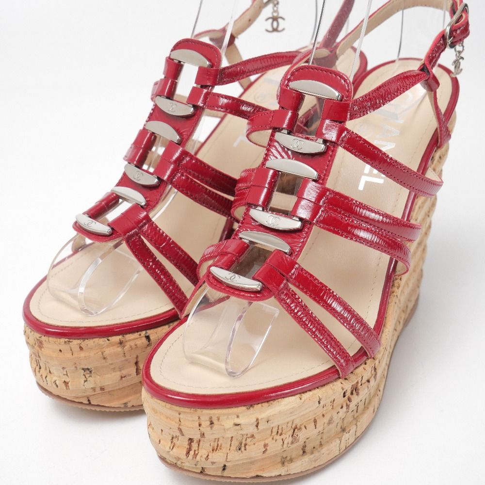 CHANEL シャネル サンダル CCロゴ ココマーク パテントレザー