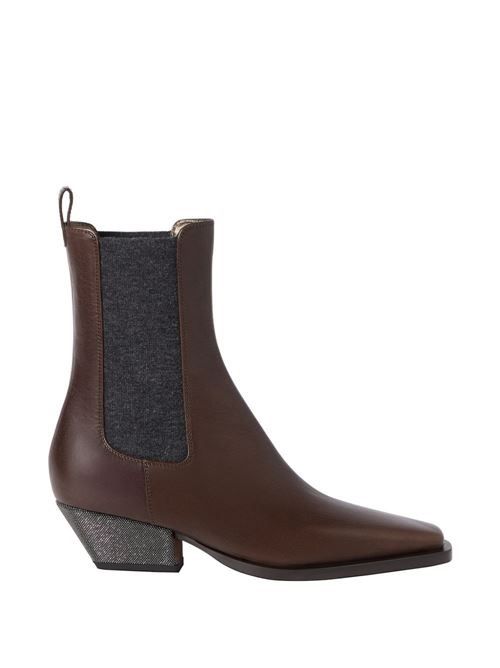 BRUNELLO CUCINELLI レザーアンクルブーツ 送料無料
