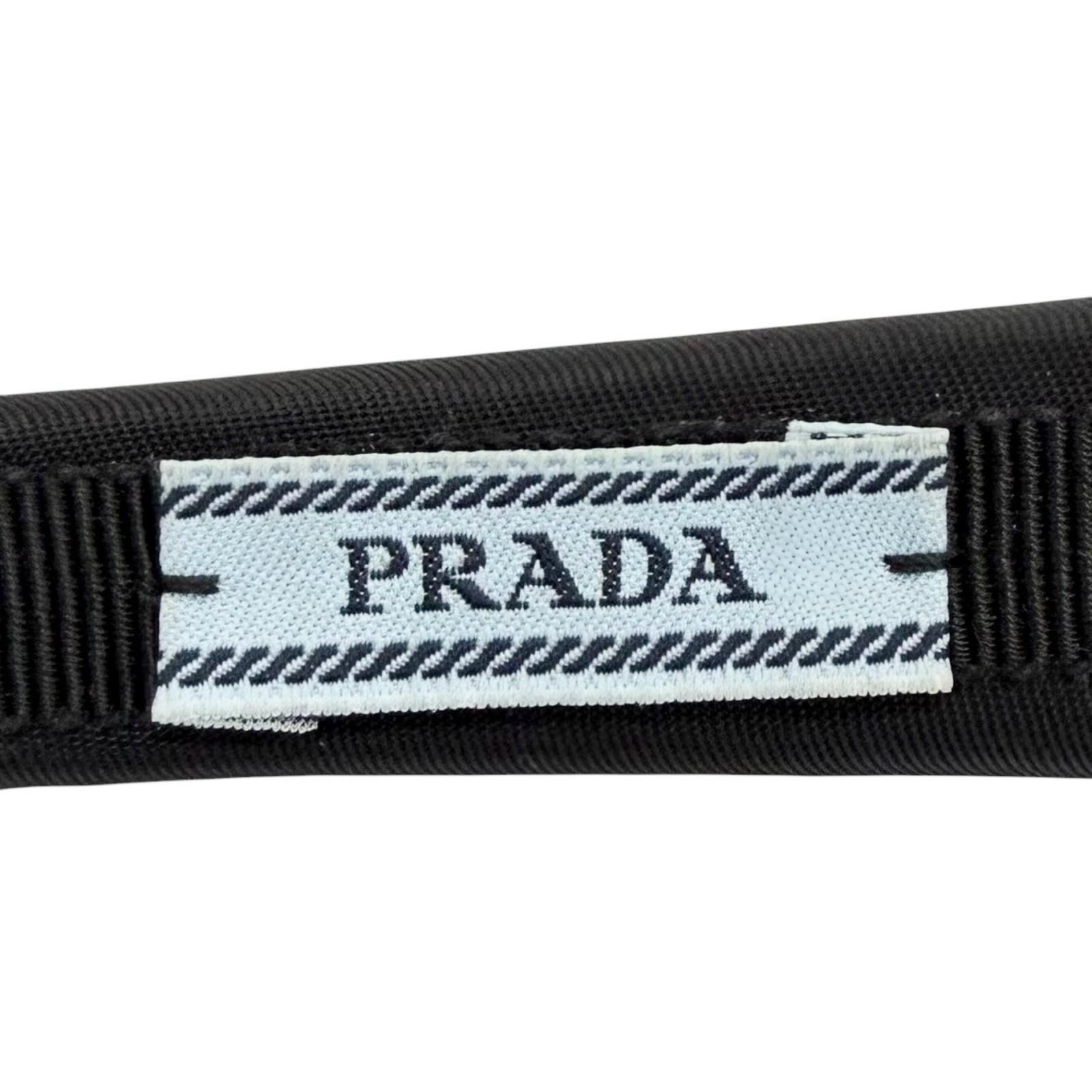 美品△PRADA プラダ 1IH020 トライアングルロゴ Re-Nyron カチューシャ