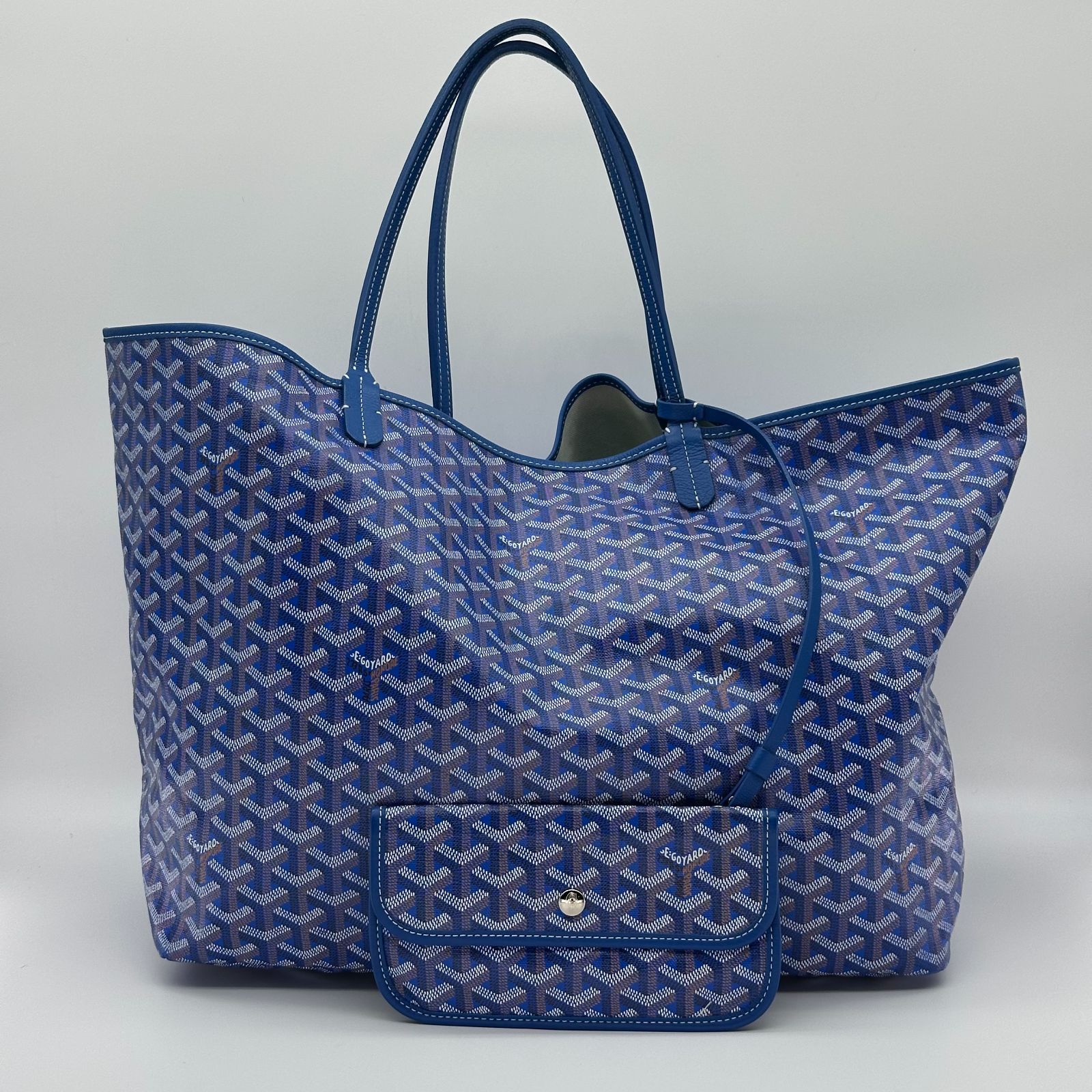 GOYARD ゴヤール サンルイ GM ブルー トートバッグ ポーチ付き 