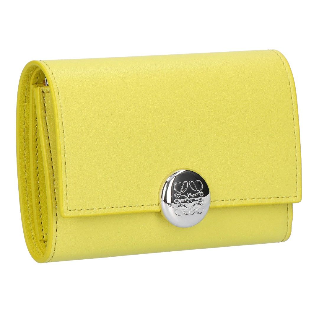 ロエベ LOEWE 折財布 三つ折財布 コンパクトウレット ぺブル バーティカル ウォレット CANBS33X01 0149 LIGHT CITRINE スモール