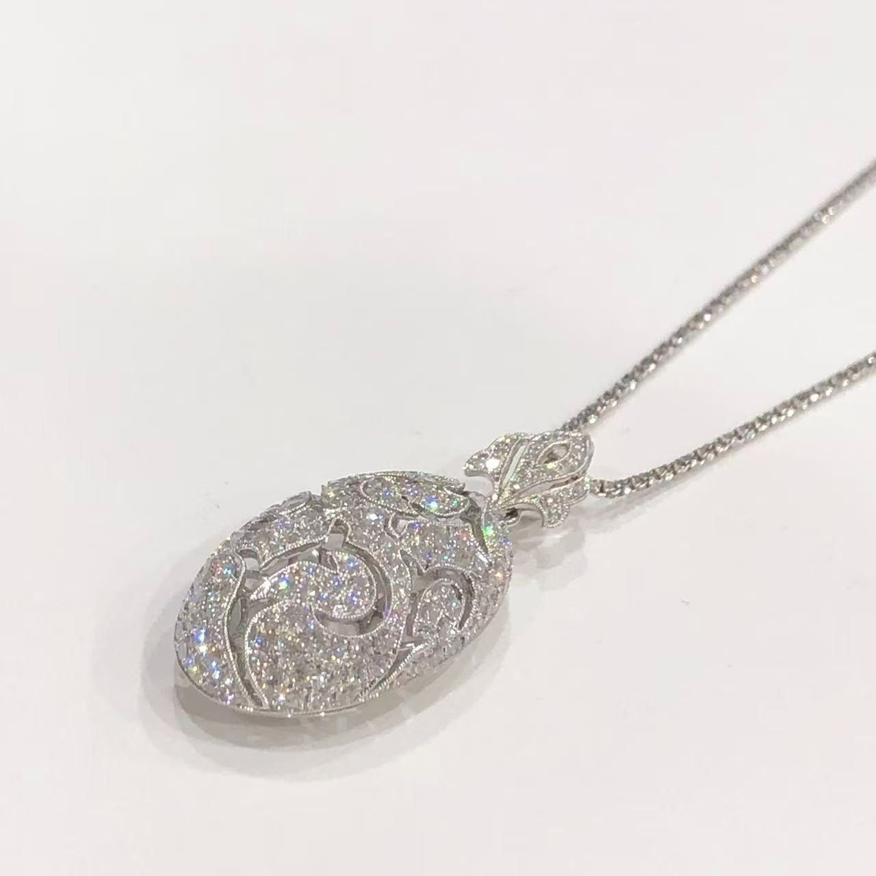 カールブラックバーン CARL BLACKBURN ネックレス K18WG ダイヤモンド 1.85ct 50.5cmレディース【中古】