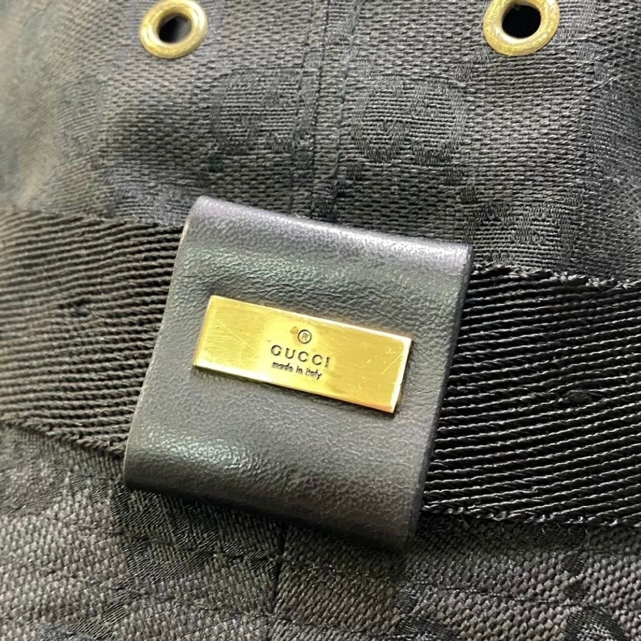 美品 GUCCI グッチ ゴールドプレート GGキャンバス バケットハット