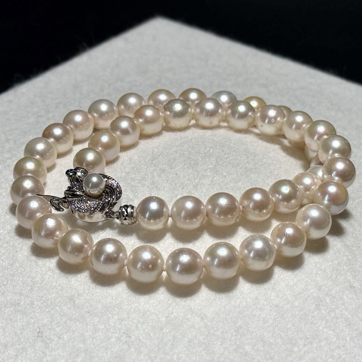 照り◎ アコヤ真珠 パールネックレス 8.90〜9.37㎜ 45.0㎝ 53.8g あこや 本真珠 SILVER アクセサリー フォーマル pearl jewelry SS324 38,870円