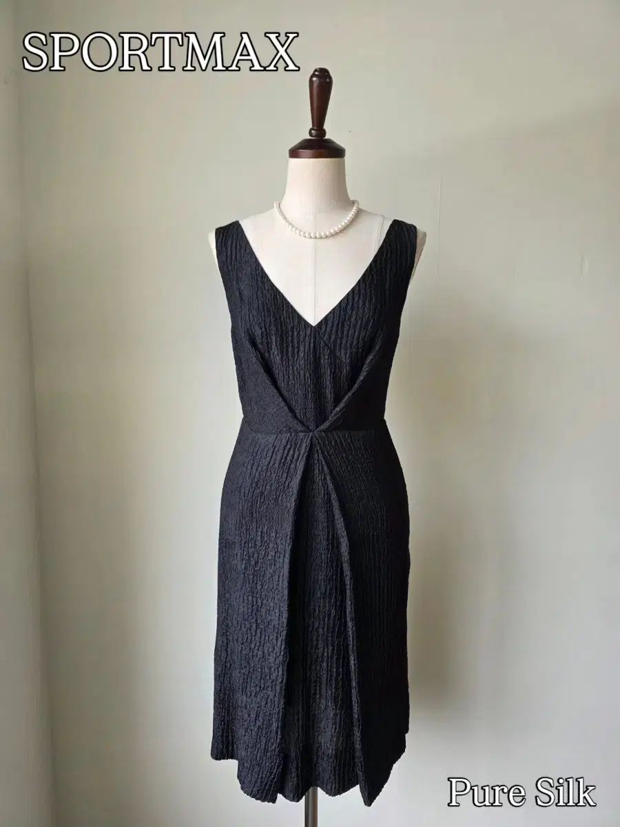 SPORTMAX スポトマックス ブラック ピュアシルク100 ONE PIECE