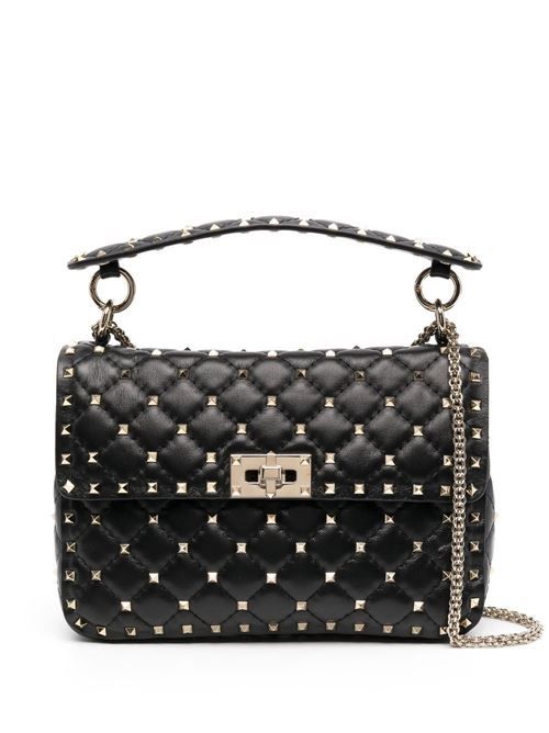 VALENTINO GARAVANI ロックスタッド スパイク ミディアム レザー ショルダーバッグ 送料無料