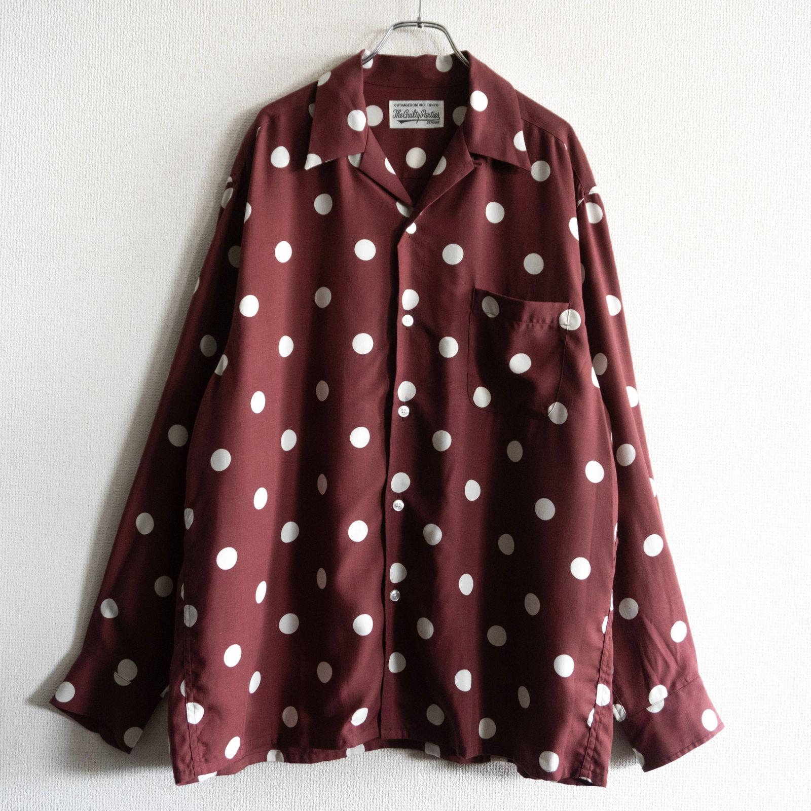 美品】WACKO MARIA【DOTS OPEN COLLAR SHIRT ドット オープンカラー