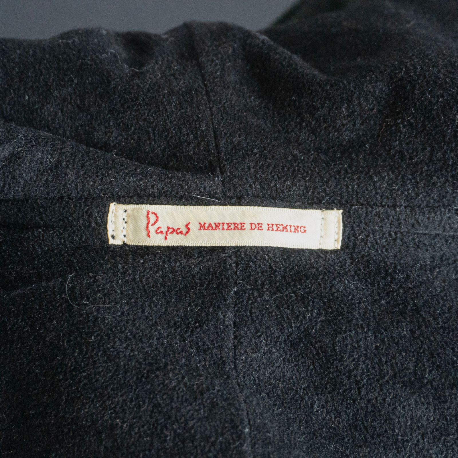 雰囲気抜群】PAPAS【レザー ダッフルコート】M 48 ブラック パパス