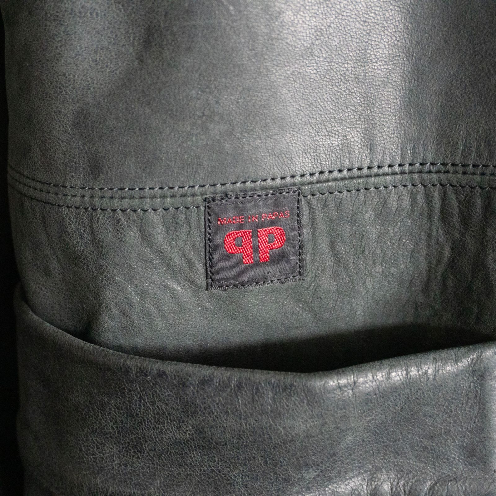 雰囲気抜群】PAPAS【レザー ダッフルコート】M 48 ブラック パパス