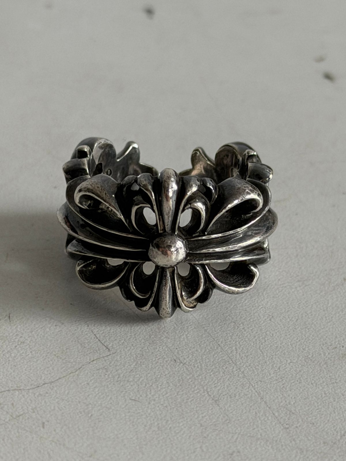 最高級】CHROME HEARTS【DBL FLRL CRS RING】ダブルフローラルクロス