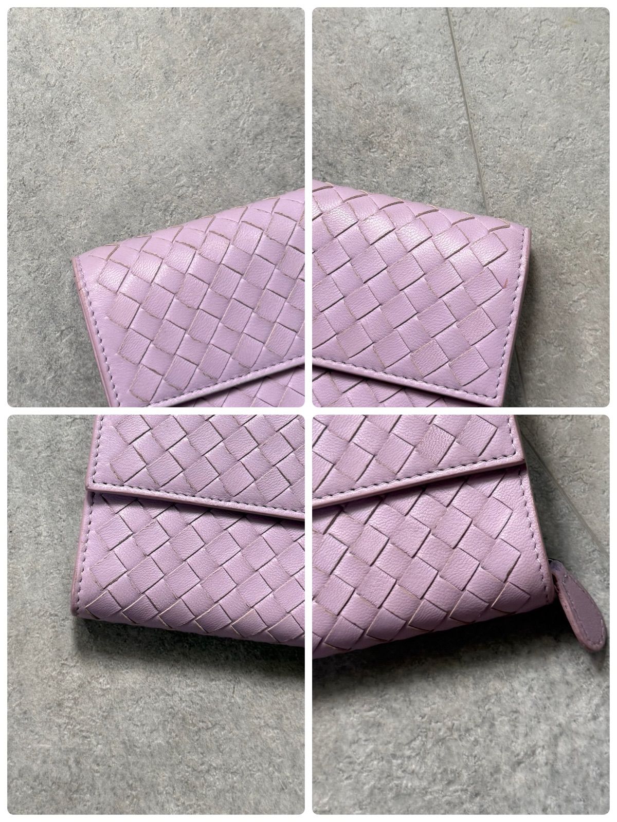 美品 BOTTEGA VENETA ボッテガヴェネタ イントレチャート 二つ折り長