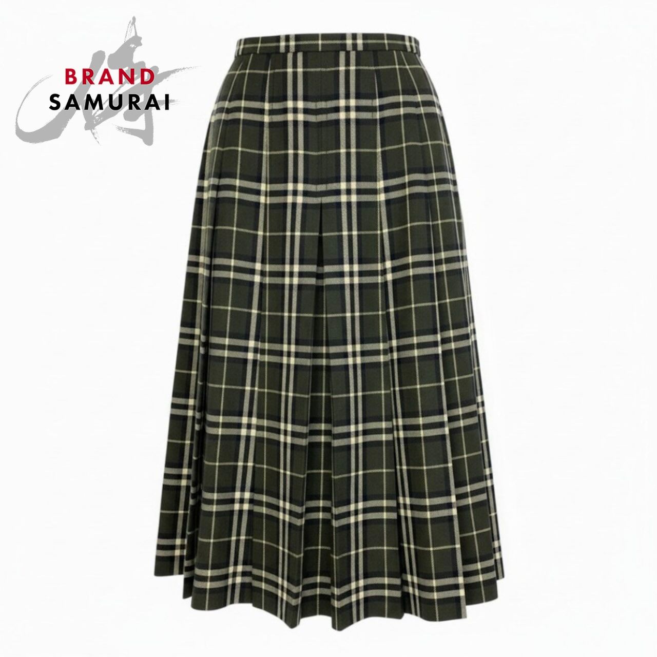 Burberry プリーツスカート 黒ストライプ BURBERRY LONDON バーバリーロンドン タックプリーツスカート ロング